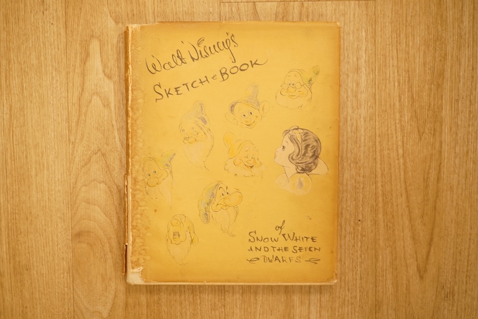 Disney, Walt - ‘’Sketch Book’’ [of Snow White and the Seven Dwarfs], with frontispiece and 11 tipped-in colour plates, 4to, cloth, with unclipped pictorial d/j, torn at the extremities, William Collins Sons & Co. Ltd., L